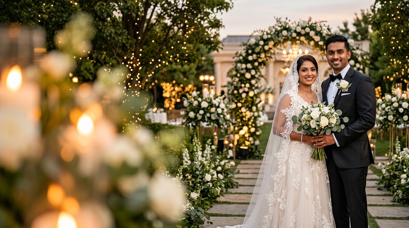 Romantic Twilight Garden Reception